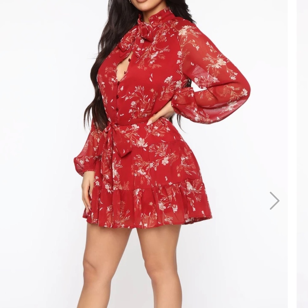 Red mini dress